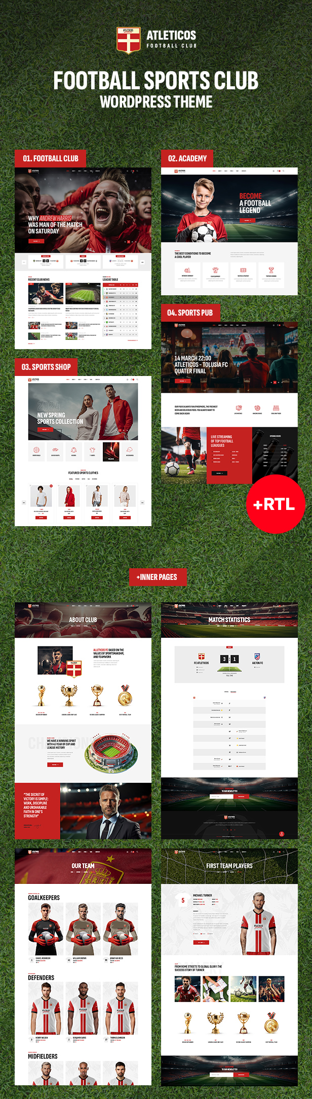 Atleticos - Soccer & Football Sports Club WordPress Theme - 4